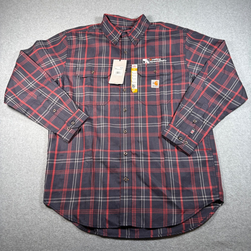 Carhartt FR Force Rugged Flex Plaid Shirt Men's L Regular NWT 104507